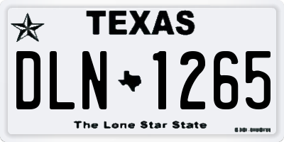 TX license plate DLN1265