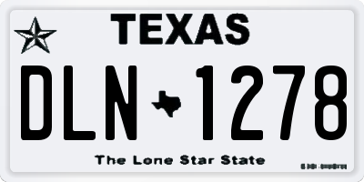 TX license plate DLN1278