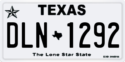 TX license plate DLN1292