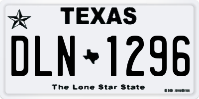 TX license plate DLN1296