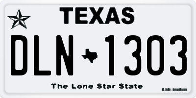 TX license plate DLN1303