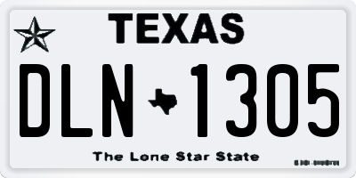 TX license plate DLN1305