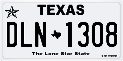 TX license plate DLN1308