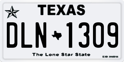 TX license plate DLN1309