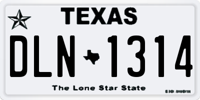 TX license plate DLN1314