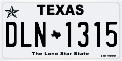 TX license plate DLN1315