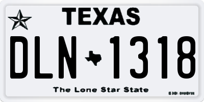TX license plate DLN1318