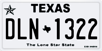 TX license plate DLN1322