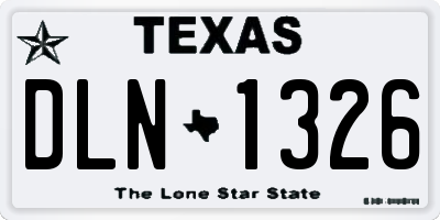 TX license plate DLN1326