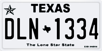 TX license plate DLN1334