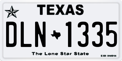 TX license plate DLN1335
