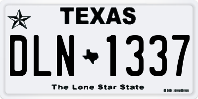 TX license plate DLN1337