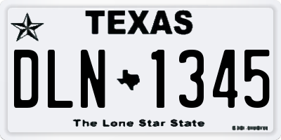 TX license plate DLN1345