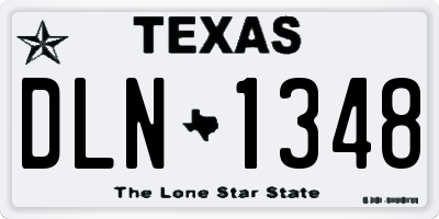 TX license plate DLN1348