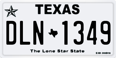 TX license plate DLN1349