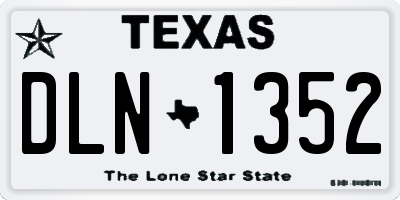 TX license plate DLN1352