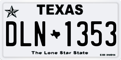 TX license plate DLN1353