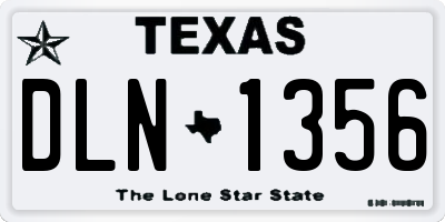TX license plate DLN1356