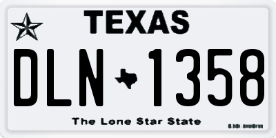 TX license plate DLN1358