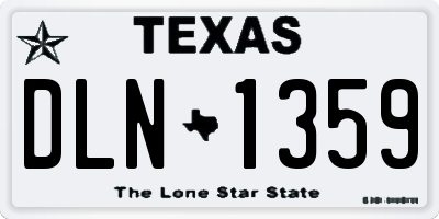 TX license plate DLN1359