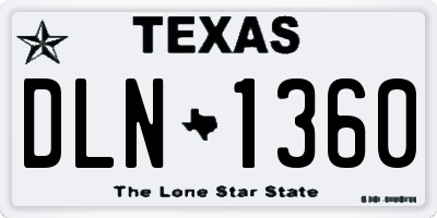 TX license plate DLN1360