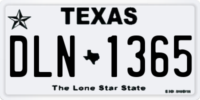 TX license plate DLN1365