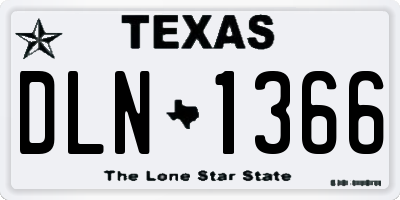 TX license plate DLN1366