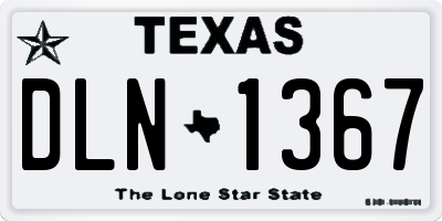 TX license plate DLN1367