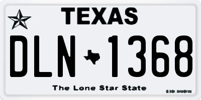 TX license plate DLN1368