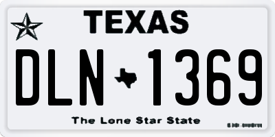 TX license plate DLN1369