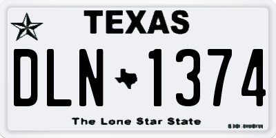 TX license plate DLN1374