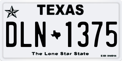 TX license plate DLN1375