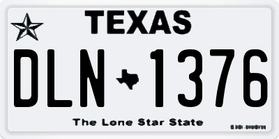 TX license plate DLN1376