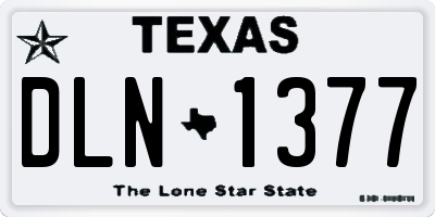 TX license plate DLN1377