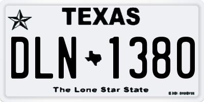 TX license plate DLN1380