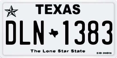 TX license plate DLN1383