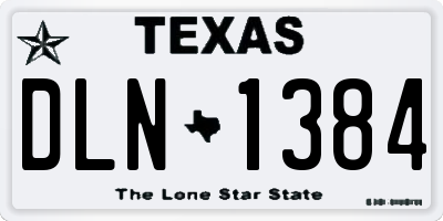TX license plate DLN1384