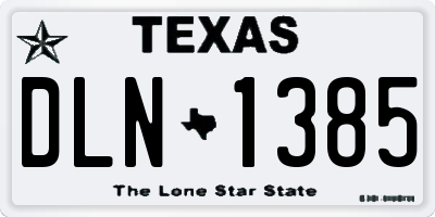 TX license plate DLN1385