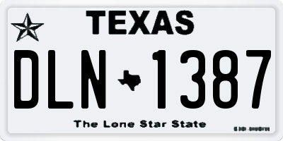TX license plate DLN1387