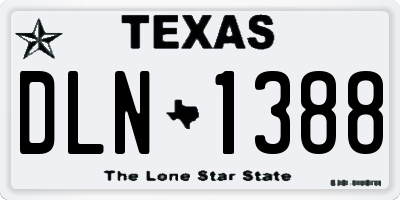 TX license plate DLN1388