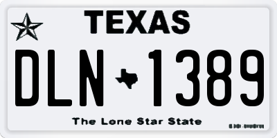TX license plate DLN1389
