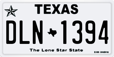 TX license plate DLN1394