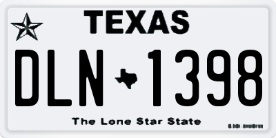 TX license plate DLN1398