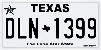 TX license plate DLN1399