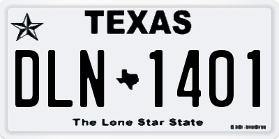 TX license plate DLN1401