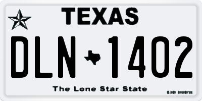 TX license plate DLN1402