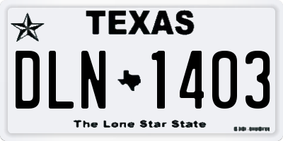 TX license plate DLN1403