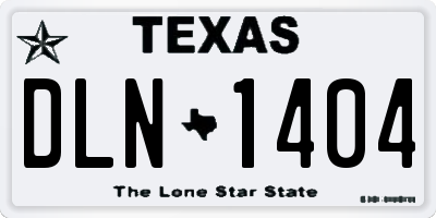 TX license plate DLN1404