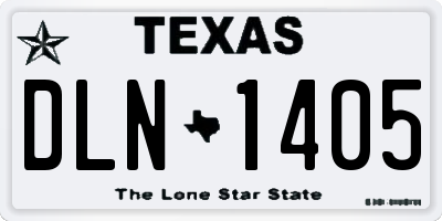TX license plate DLN1405
