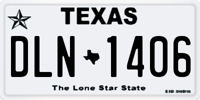 TX license plate DLN1406
